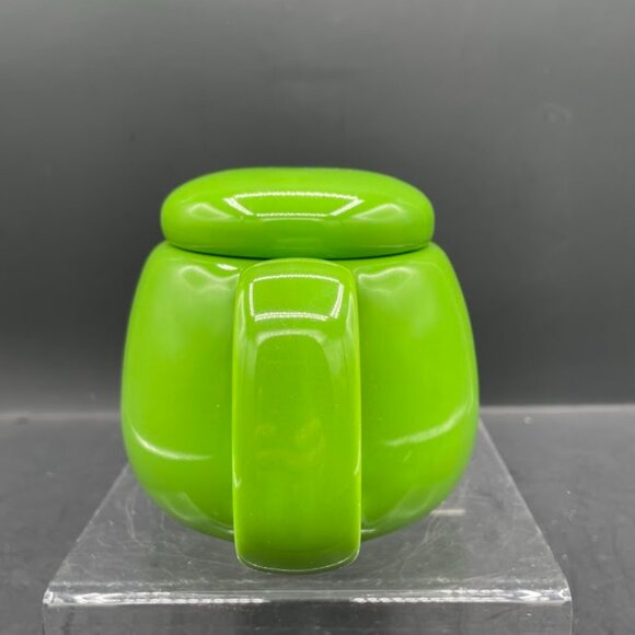 Gail Craft Japan Lime Green Apple Green Small Ceramic Tea Pot with Disc Lid - Picture 3 of 12